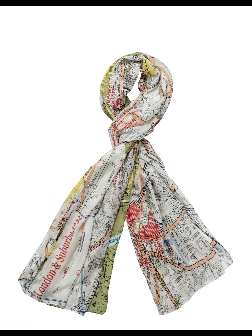 One Hundred Stars London Map Scarf Vintage Style Wrap